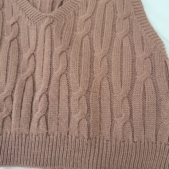 SheIn Cropped Sweater Vest Brown L - Picture 2 of 5